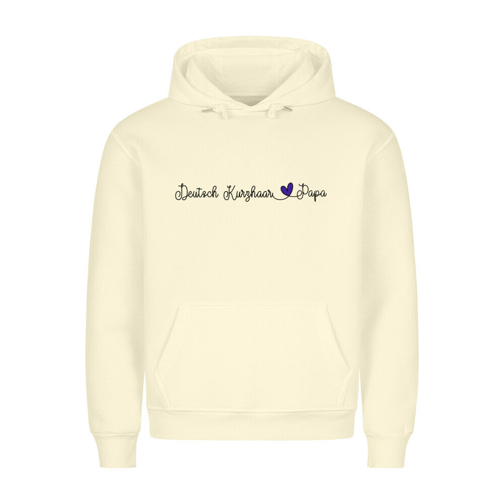 Premium Hoodie "Deutsch Kurzhaar - Papa" Beige – hunde-shirt.de