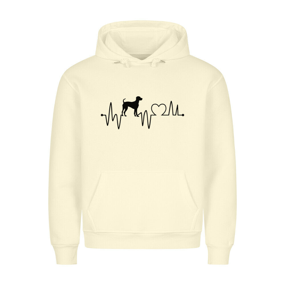 Premium Hoodie "Deutsch Kurzhaar - Heartbeat" Beige – hunde-shirt.de