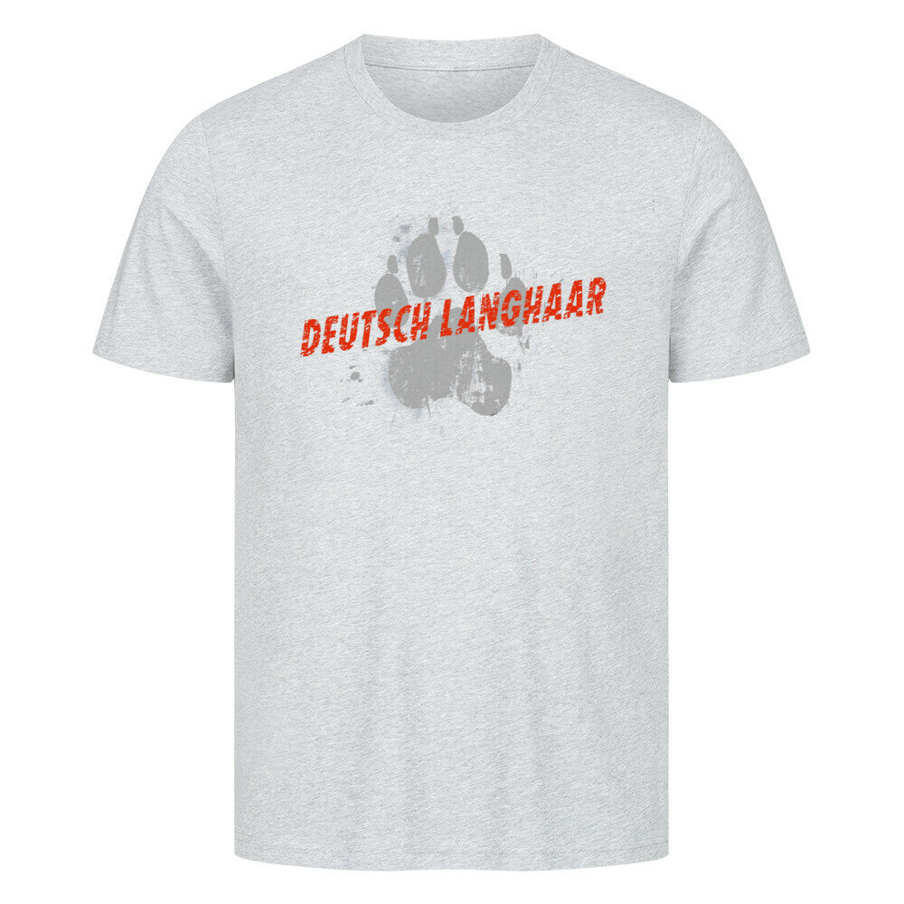 Premium T-Shirt "Deutsch Langhaar- PAW" Heather Grey – hunde-shirt.de
