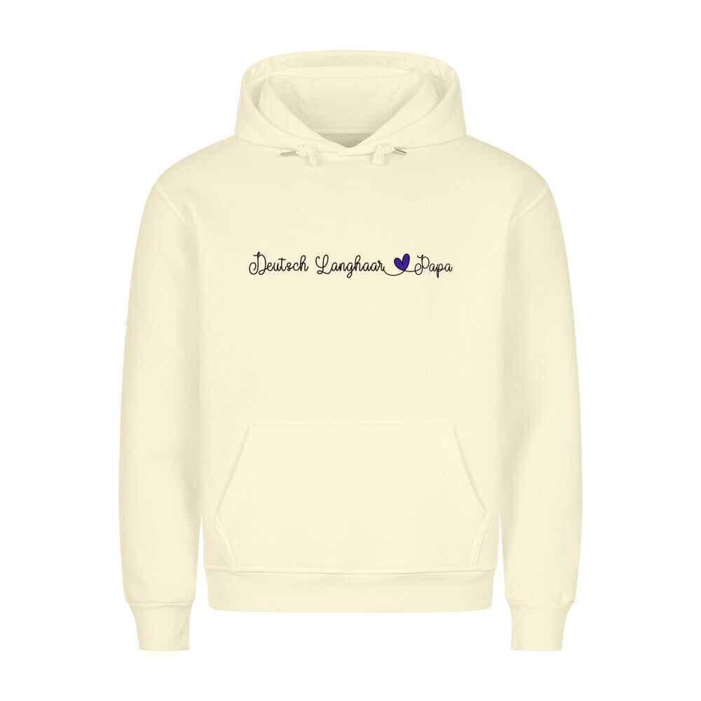 Premium Hoodie "Deutsch Langhaar- Papa" Beige – hunde-shirt.de