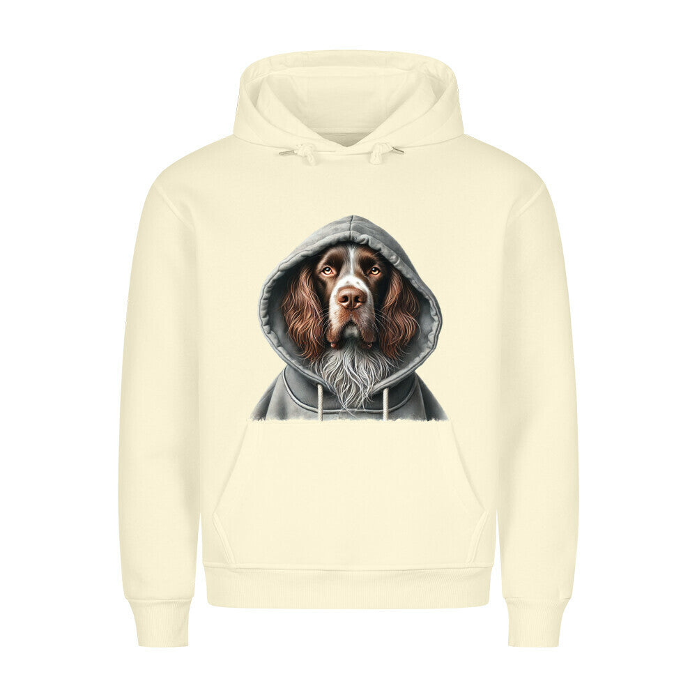 Premium Hoodie "Deutsch Langhaar- Hooded" Beige – hunde-shirt.de