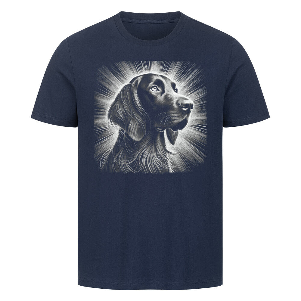 Premium T-Shirt "Deutsch Langhaar- Bright" French Navy – hunde-shirt.de