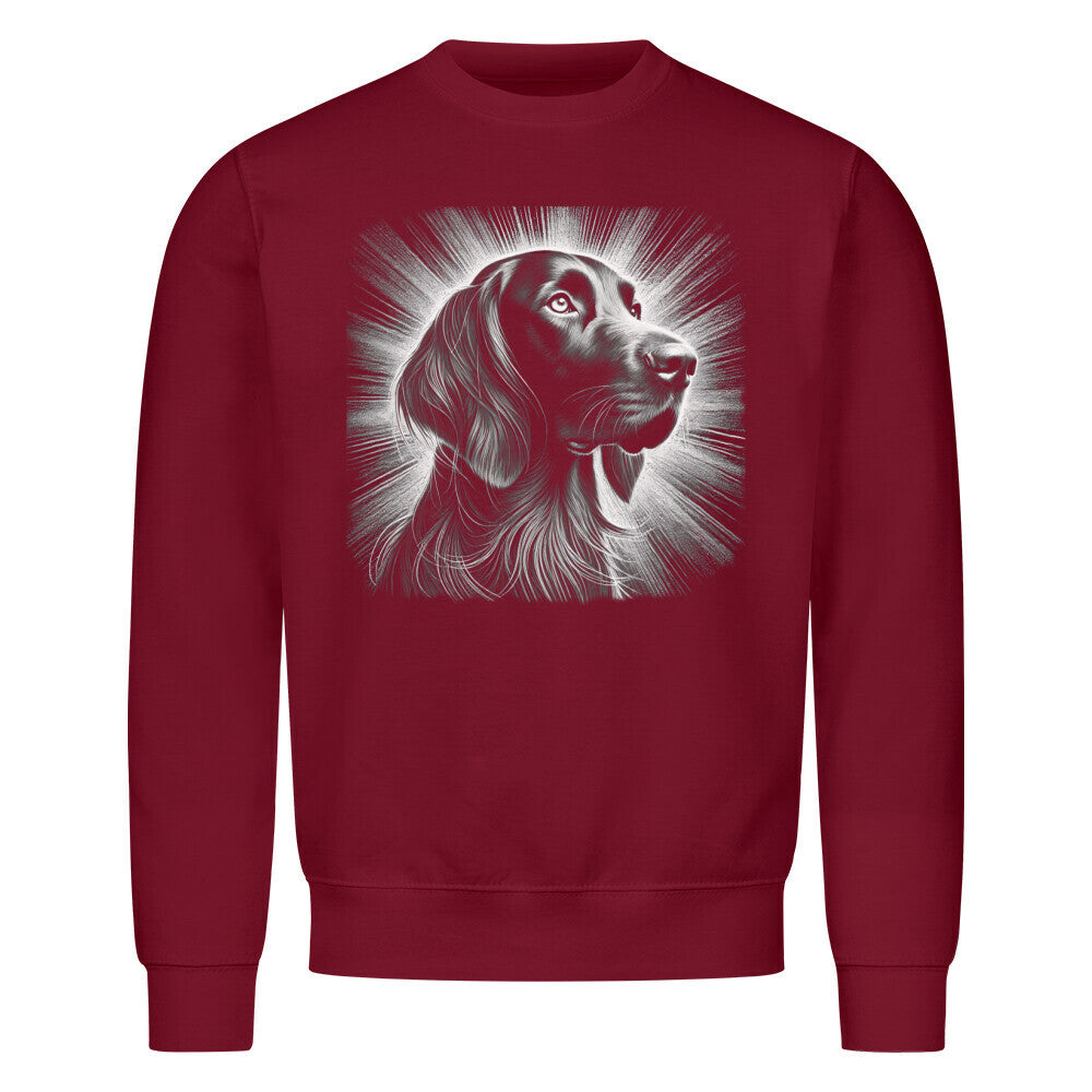 Premium Sweatshirt "Deutsch Langhaar- Bright" Burgunder – hunde-shirt.de