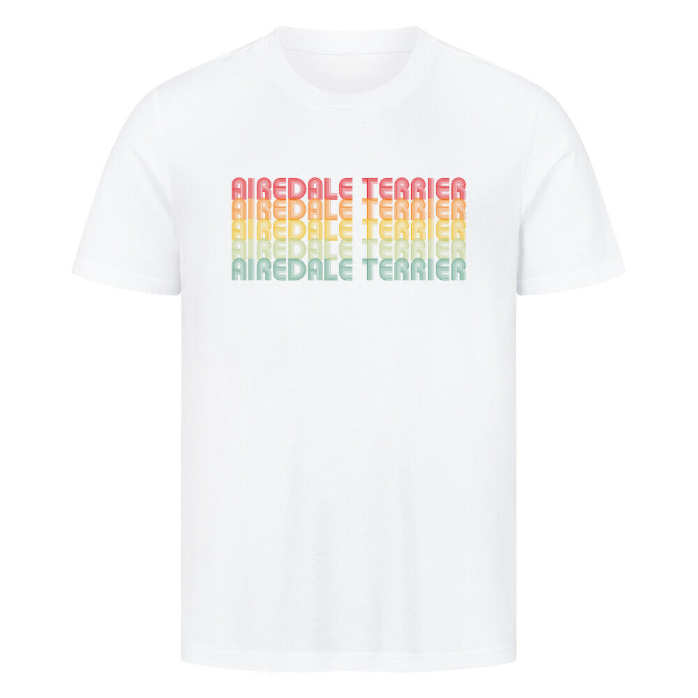 Premium T-Shirt "Airedale Terrier - RETRO" Weiß – hunde-shirt.de