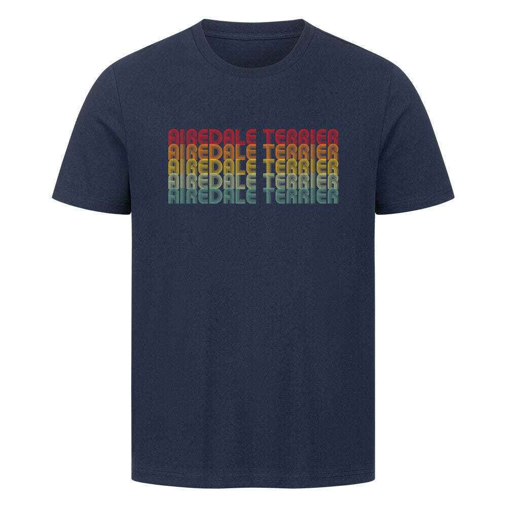 Premium T-Shirt "Airedale Terrier - RETRO" French Navy – hunde-shirt.de