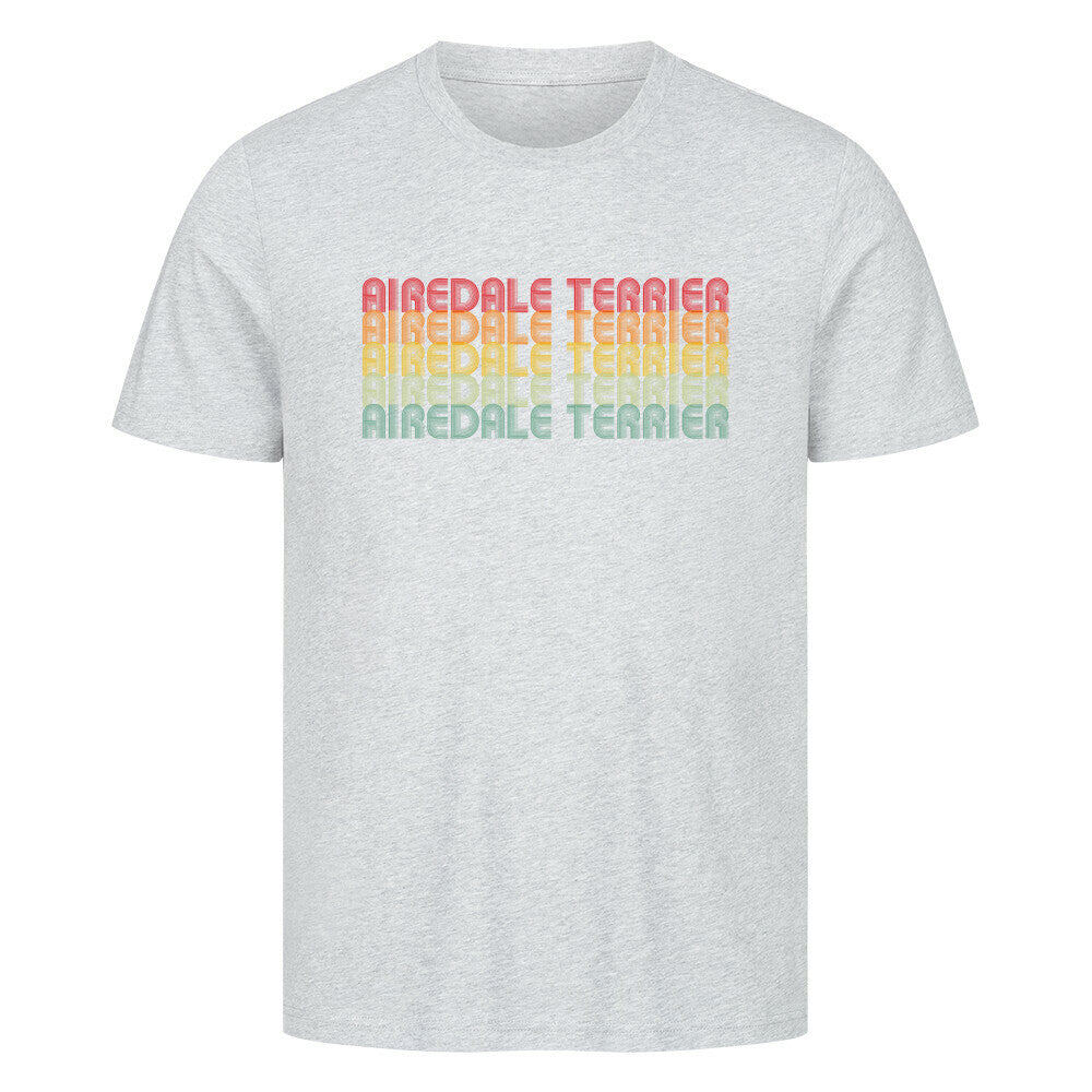 Premium T-Shirt "Airedale Terrier - RETRO" Heather Grey – hunde-shirt.de