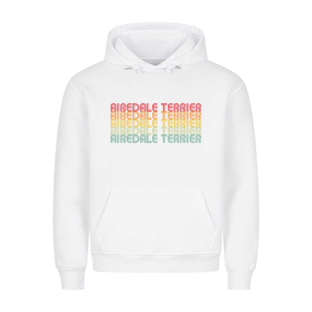 Premium Hoodie "Airedale Terrier - RETRO" Weiß – hunde-shirt.de