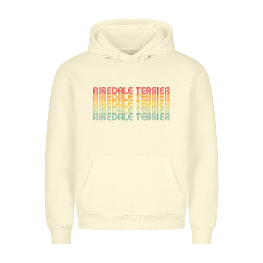 Premium Hoodie "Airedale Terrier - RETRO" Beige – hunde-shirt.de