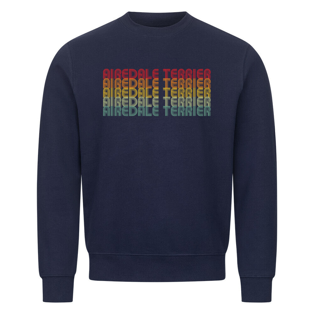 Premium Sweatshirt "Airedale Terrier - RETRO" Navy Blue – hunde-shirt.de
