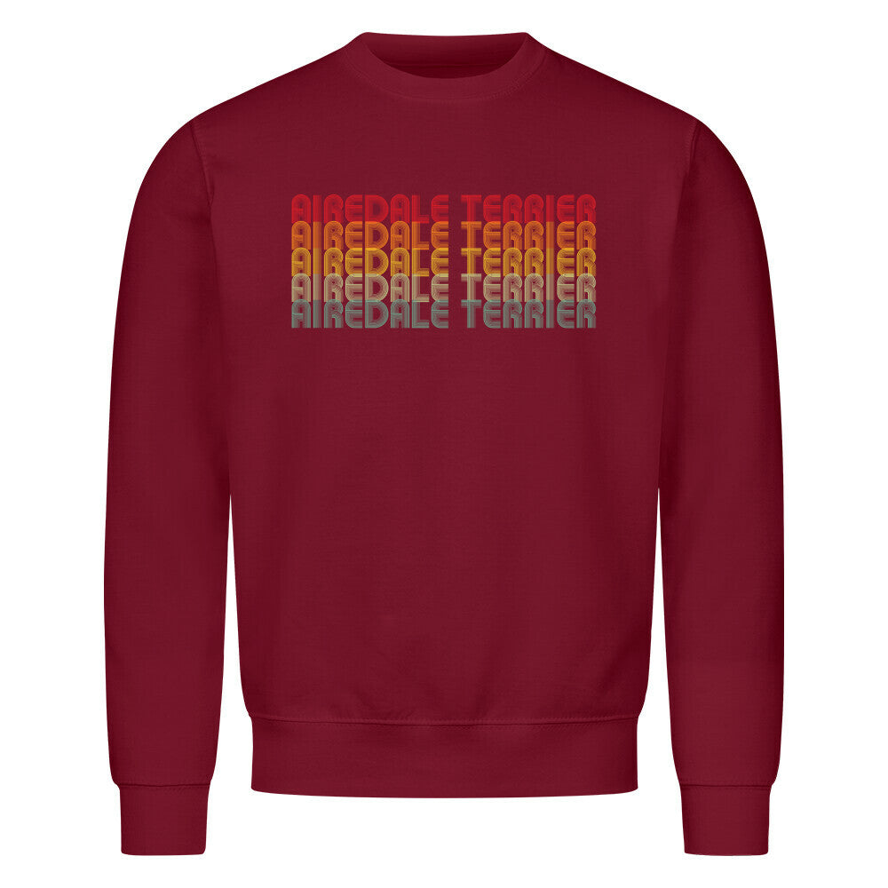 Premium Sweatshirt "Airedale Terrier - RETRO" Burgunder – hunde-shirt.de