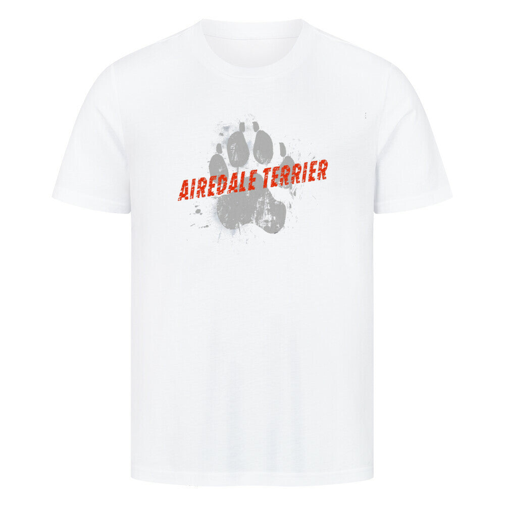 Premium T-Shirt "Airedale Terrier - PAW" Weiß – hunde-shirt.de
