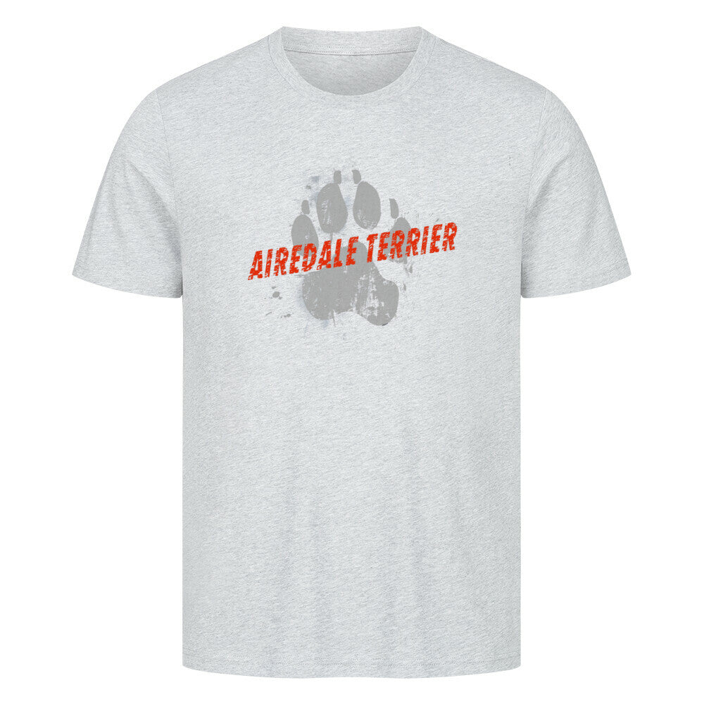 Premium T-Shirt "Airedale Terrier - PAW" Heather Grey – hunde-shirt.de