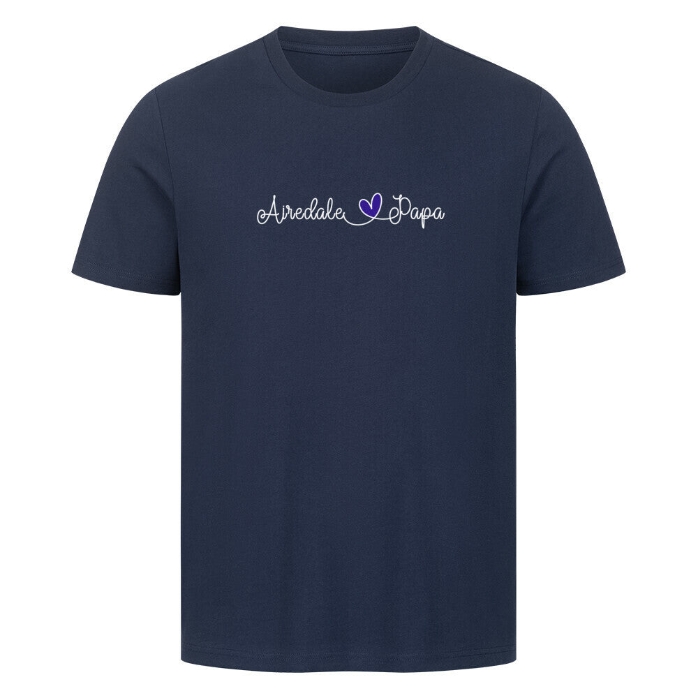 Premium T-Shirt "Airedale Terrier - Papa" French Navy – hunde-shirt.de