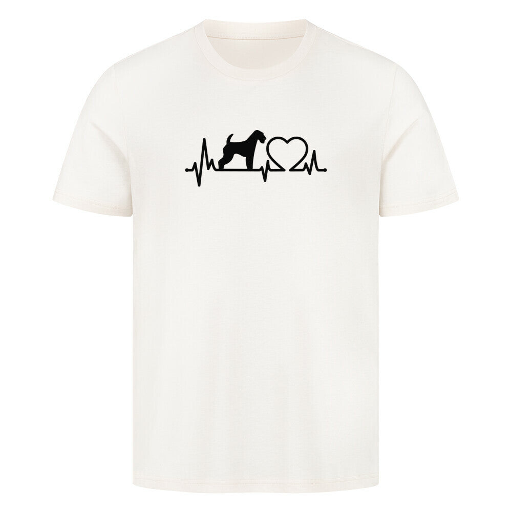 Premium T-Shirt "Airedale Terrier - Heartbeat" Natural Raw – hunde-shirt.de