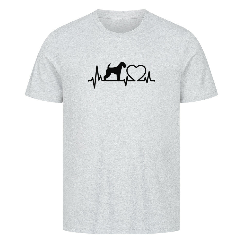 Premium T-Shirt "Airedale Terrier - Heartbeat" Heather Grey – hunde-shirt.de