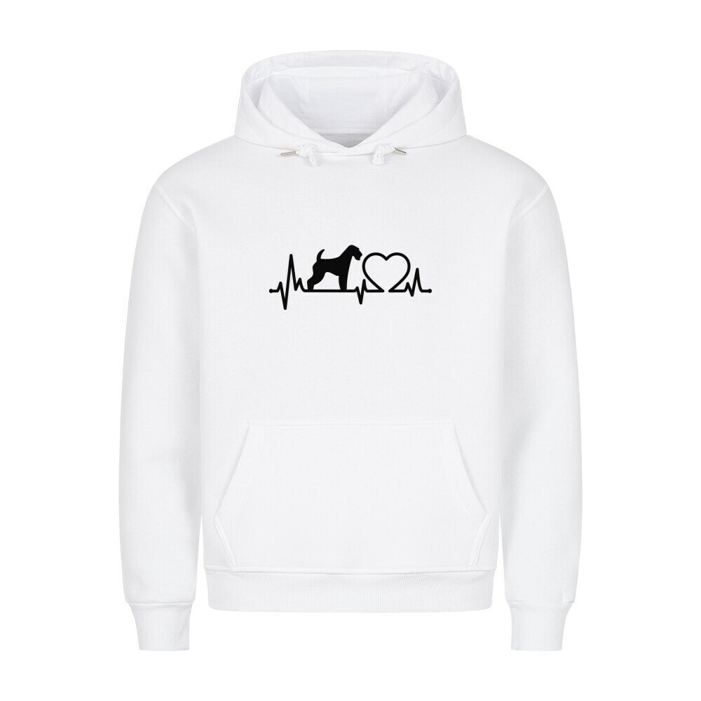 Premium Hoodie "Airedale Terrier - Heartbeat" Weiß – hunde-shirt.de