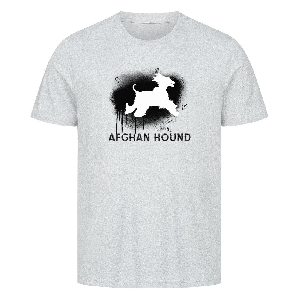 Premium T-Shirt "Afghanischer Windhund - Brush" Heather Grey – hunde-shirt.de