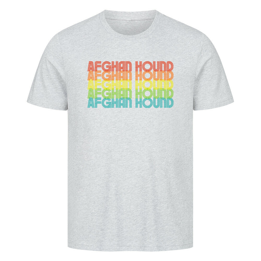 Premium T-Shirt "Afghanischer Windhund - RETRO" Heather Grey – hunde-shirt.de