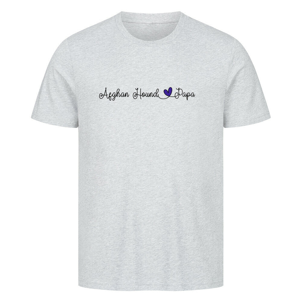 Premium T-Shirt "Afghanischer Windhund - Papa" Heather Grey – hunde-shirt.de
