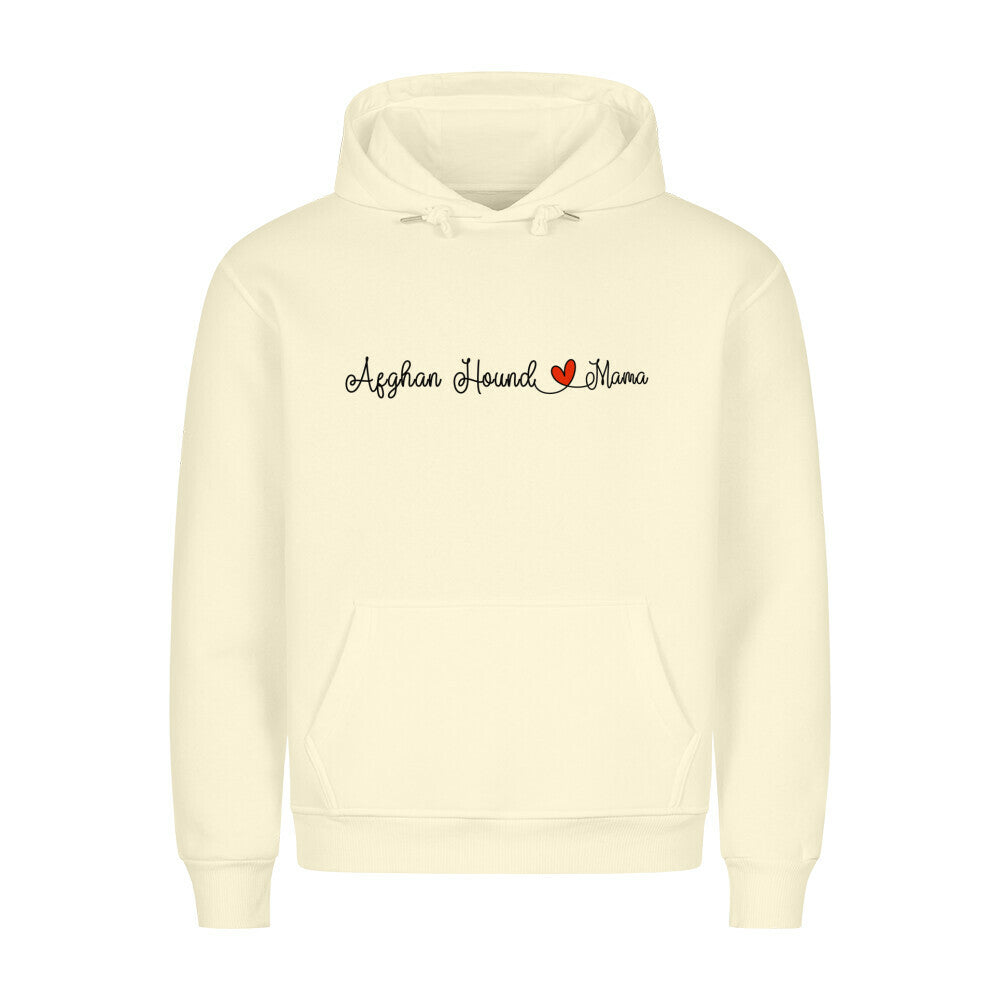 Premium Hoodie "Afghanischer Windhund - Mama" Beige – hunde-shirt.de