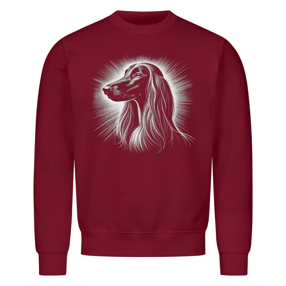 Premium Sweatshirt "Afghanischer Windhund - Shine" Burgunder – hunde-shirt.de
