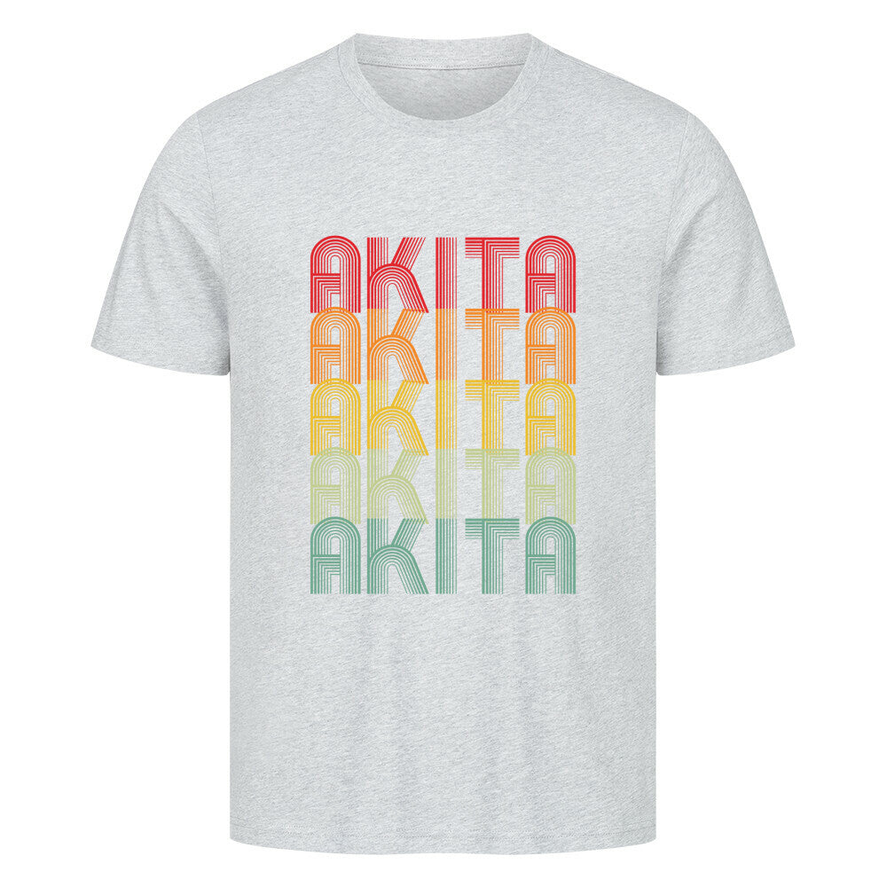 Premium T-Shirt "Akita Inu - RETRO" Heather Grey – hunde-shirt.de