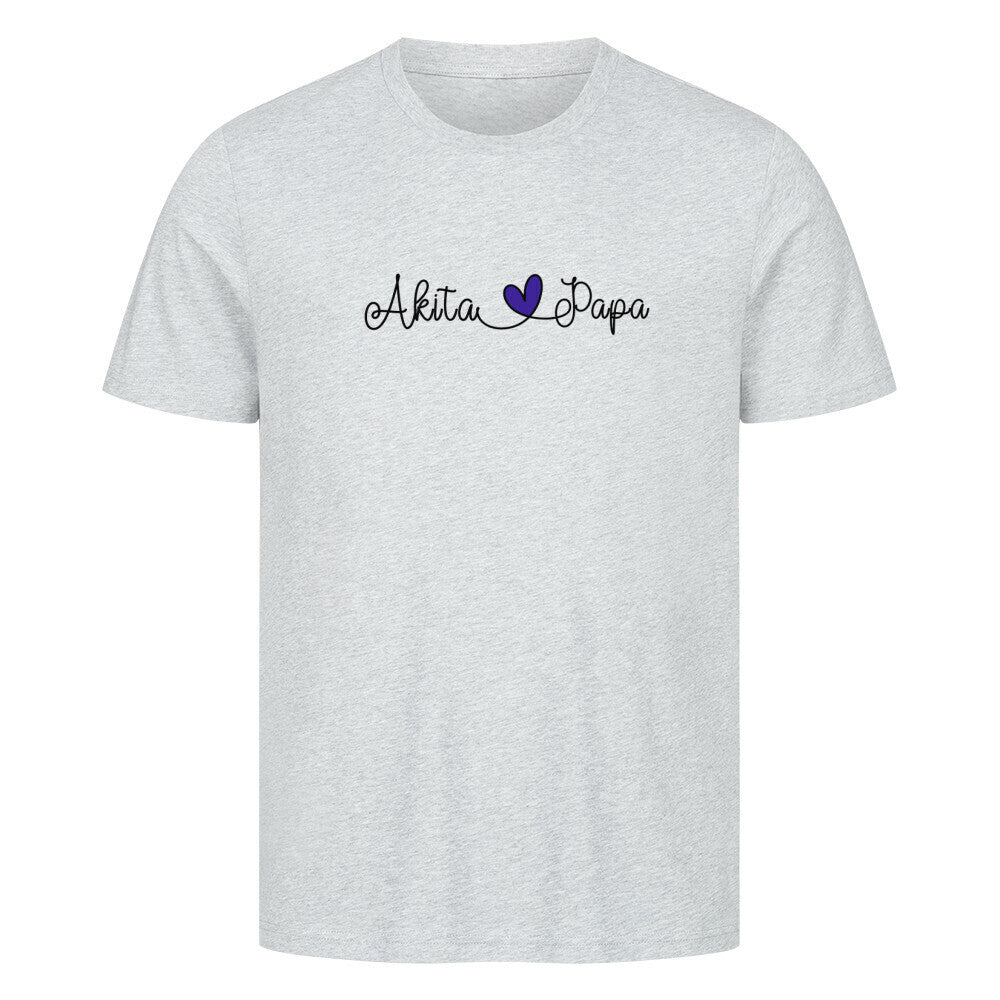 Premium T-Shirt "Akita Inu - Papa" Heather Grey – hunde-shirt.de