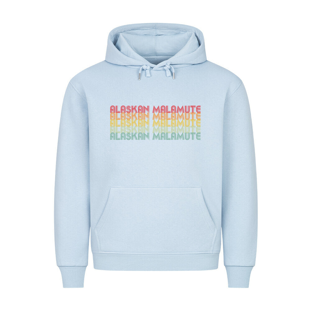 Premium Hoodie "Alaskan Malamute - RETRO" Babyblau – hunde-shirt.de