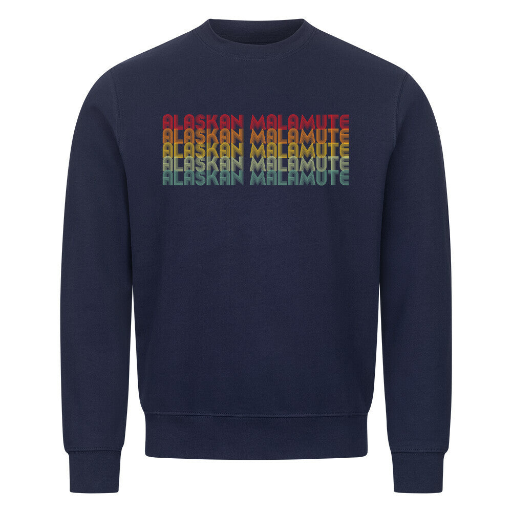 Premium Sweatshirt "Alaskan Malamute - RETRO" Navy Blue – hunde-shirt.de