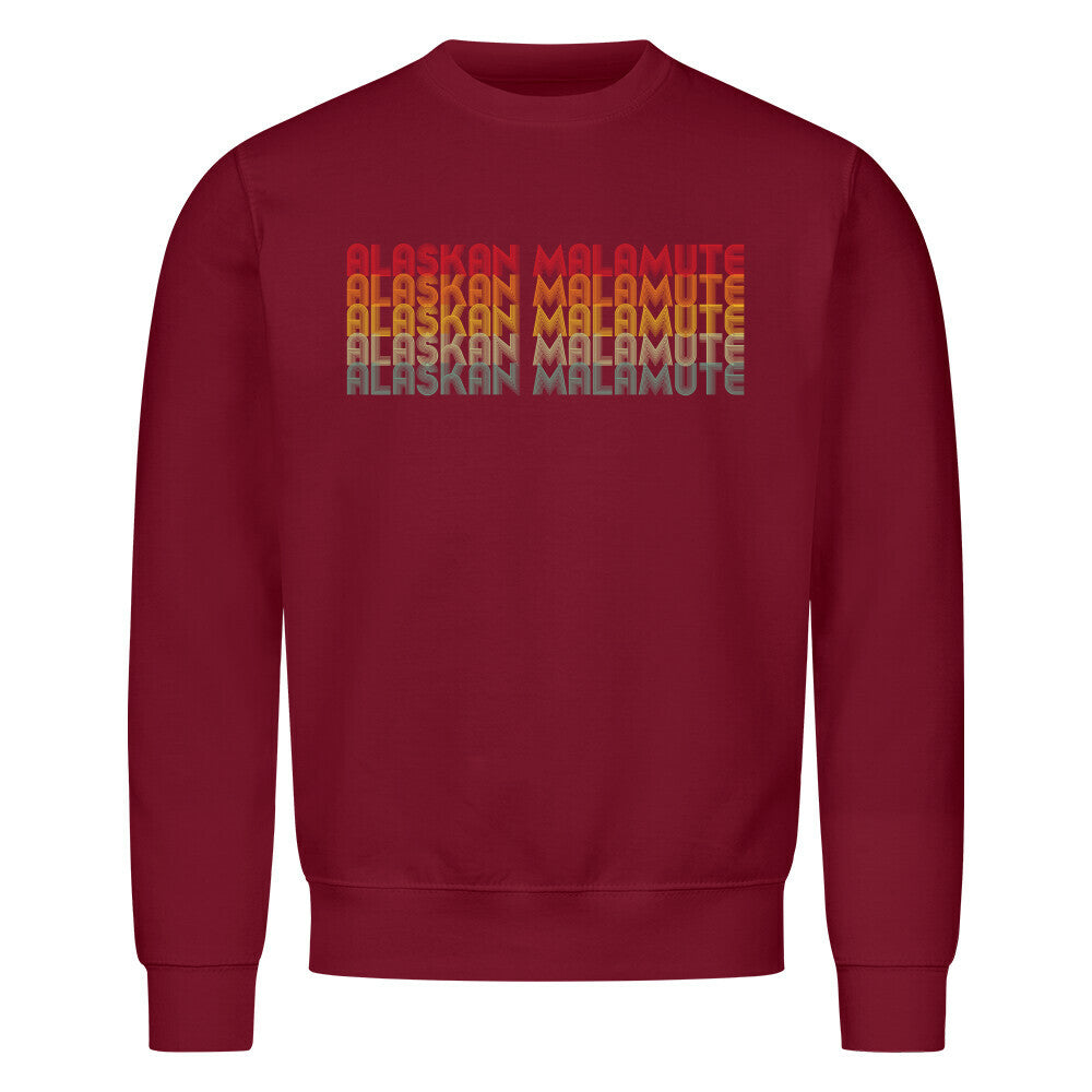 Premium Sweatshirt "Alaskan Malamute - RETRO" Burgunder – hunde-shirt.de