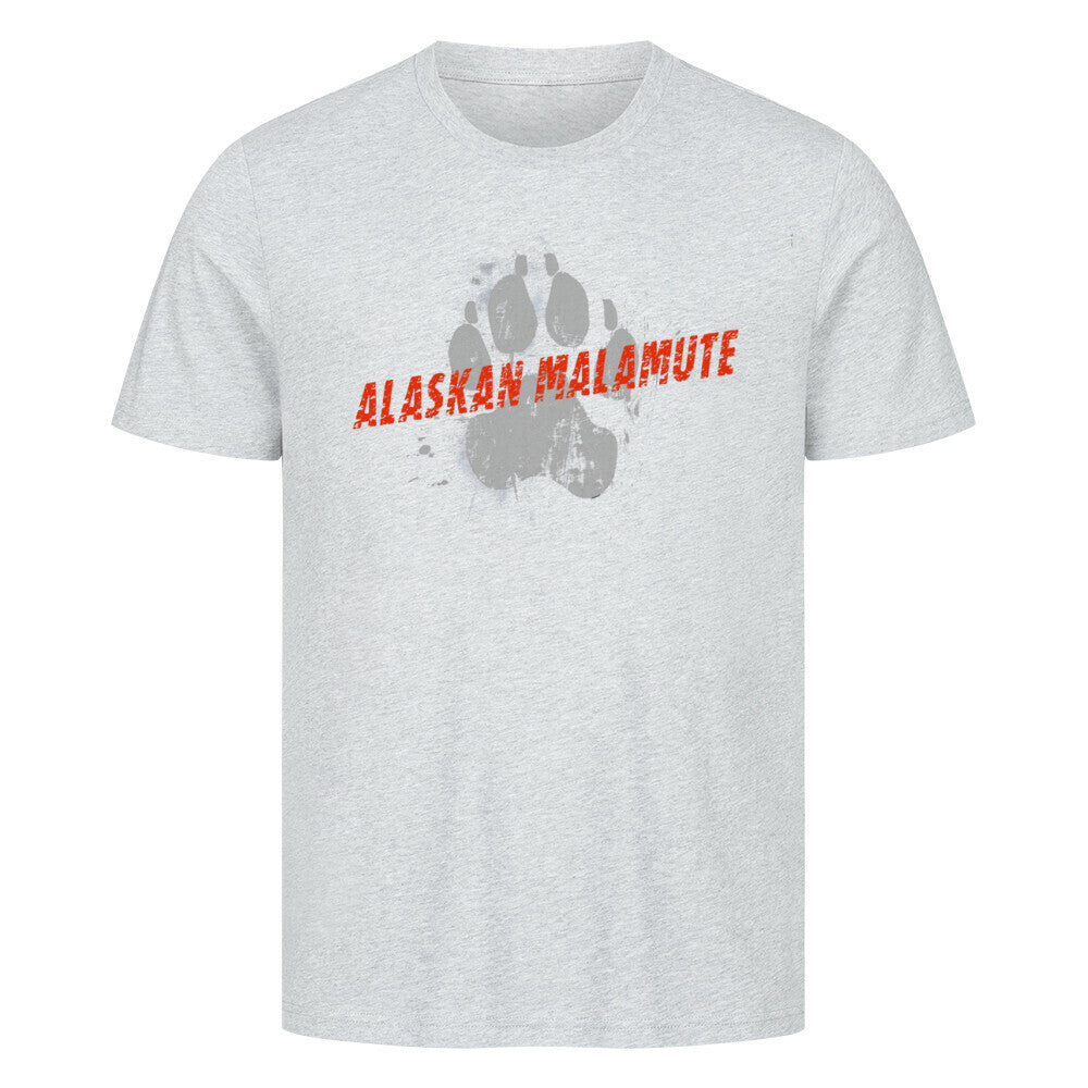 Premium T-Shirt "Alaskan Malamute - PAW" Heather Grey – hunde-shirt.de