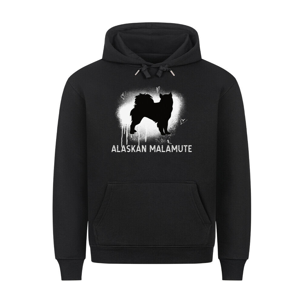 Premium Hoodie "Alaskan Malamute - Brush" Schwarz – hunde-shirt.de