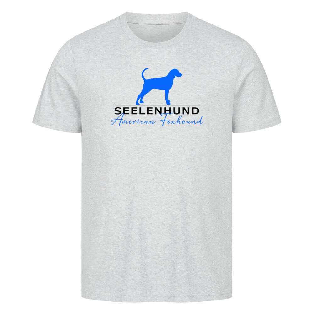 Premium T-Shirt "American Foxhound - Seelenhund" Heather Grey – hunde-shirt.de