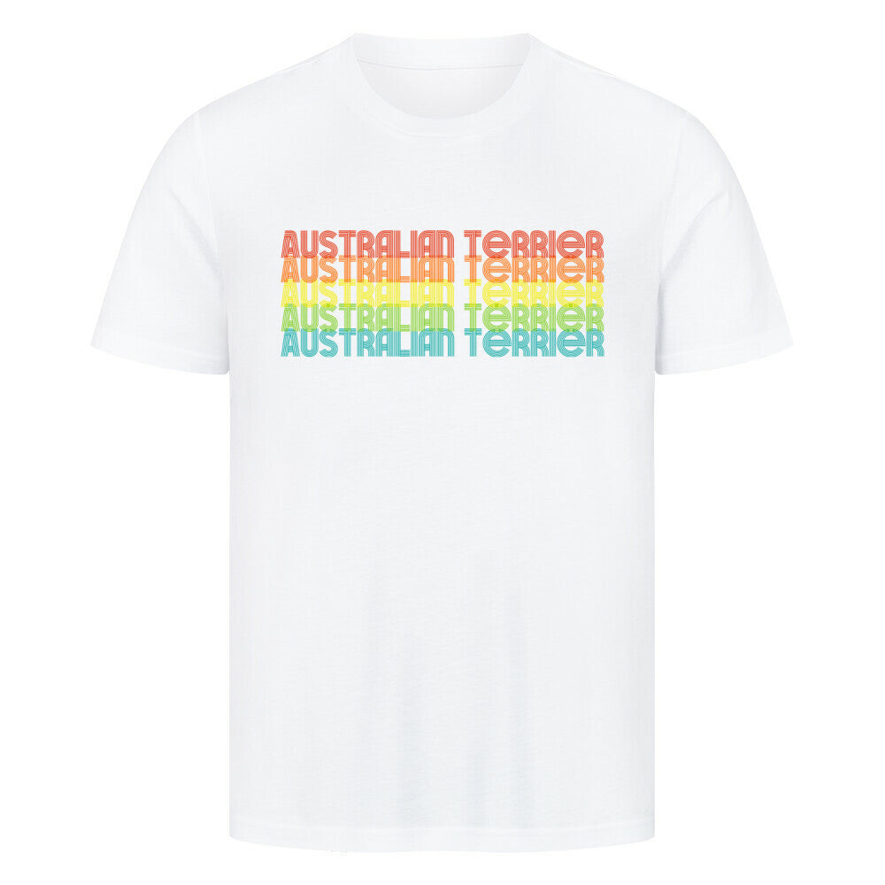 Premium T-Shirt "Australian Terrier - RETRO" Weiß – hunde-shirt.de