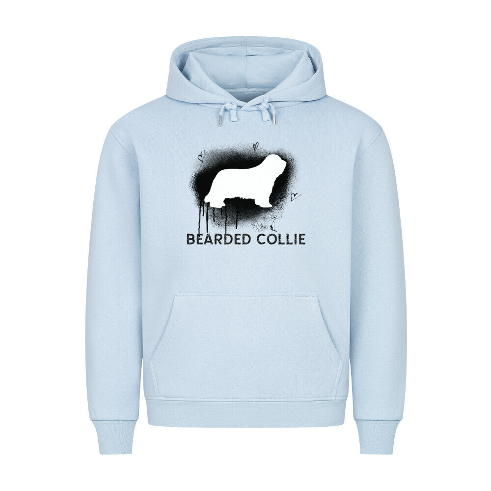 Premium Hoodie "Bearded Collie - Brush" Babyblau – hunde-shirt.de