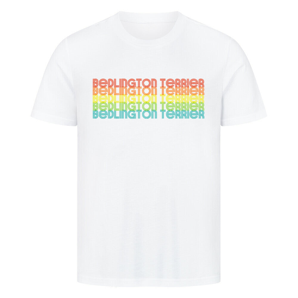 Premium T-Shirt "Bedlington Terrier - RETRO" Weiß – hunde-shirt.de