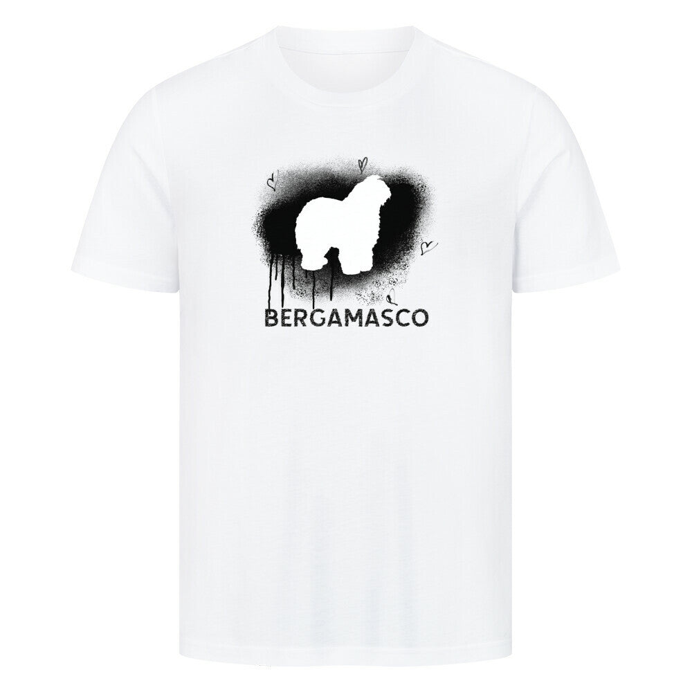 Premium T-Shirt "Bergamasco - Brush" Weiß – hunde-shirt.de