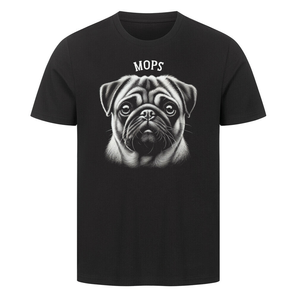 Premium T-Shirt "Mops - Pure" Schwarz – hunde-shirt.de