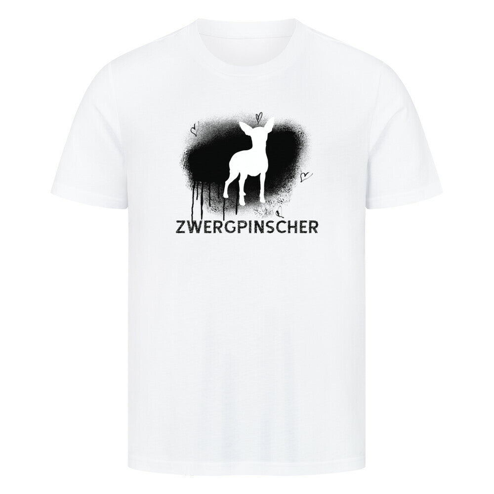 Premium T-Shirt "Zwergpinscher - Brush" Weiß – hunde-shirt.de