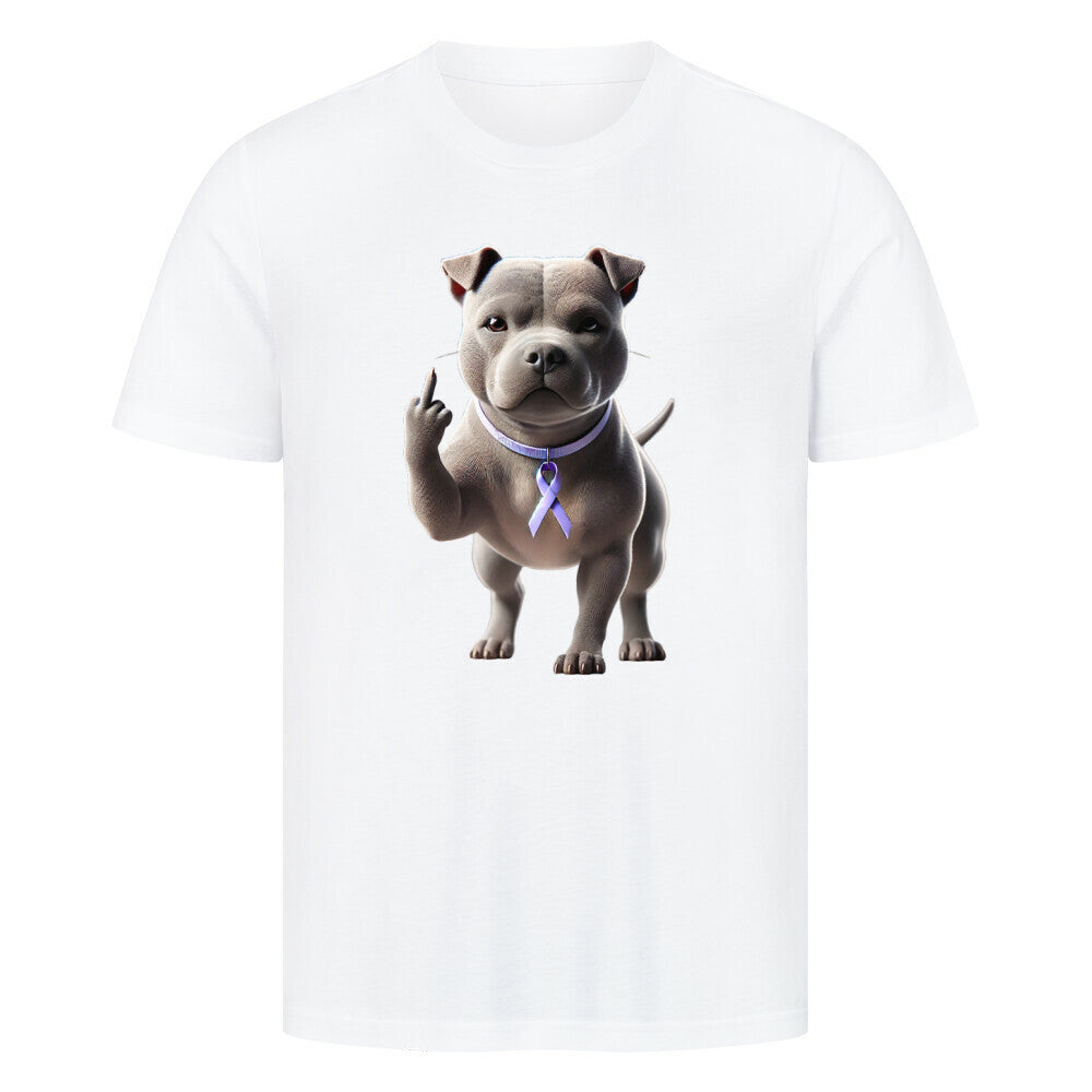 Premium T-Shirt "Pit Bull - Fuck Cancer" Weiß – hunde-shirt.de