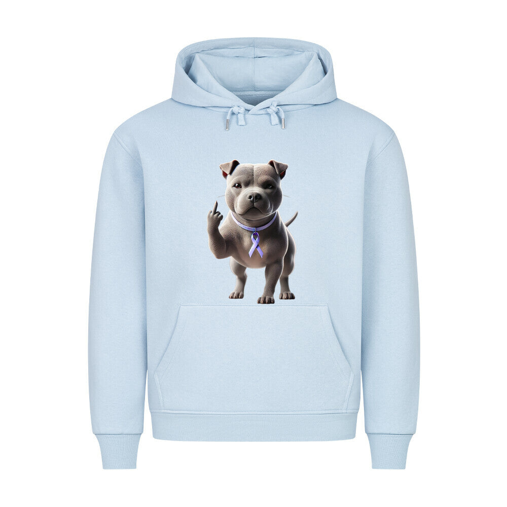 Premium Hoodie "Pit Bull - Fuck Cancer" Babyblau – hunde-shirt.de