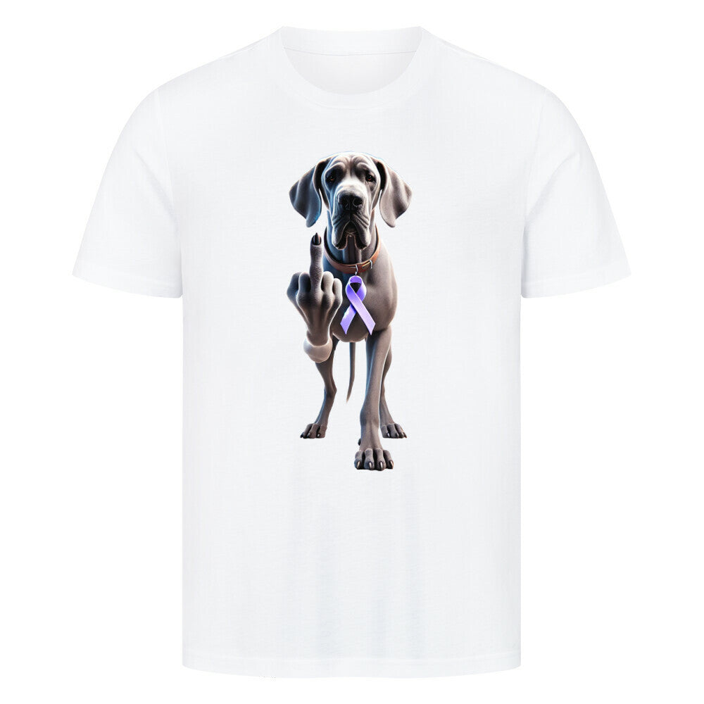 Premium T-Shirt "Dogge - Fuck Cancer" Weiß – hunde-shirt.de