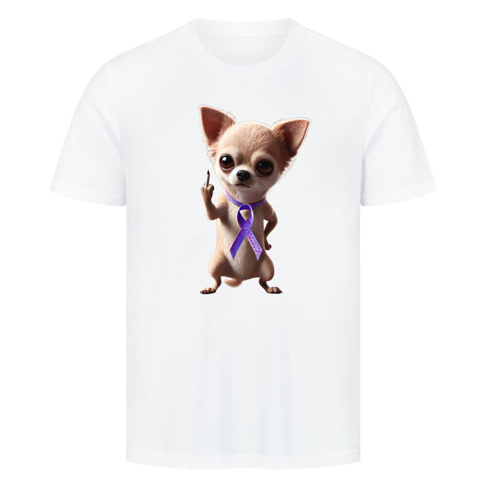 Premium T-Shirt "Chihuahua - Fuck Cancer" Weiß – hunde-shirt.de