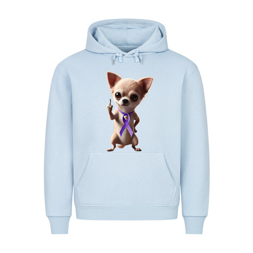 Premium Hoodie "Chihuahua - Fuck Cancer" Babyblau – hunde-shirt.de