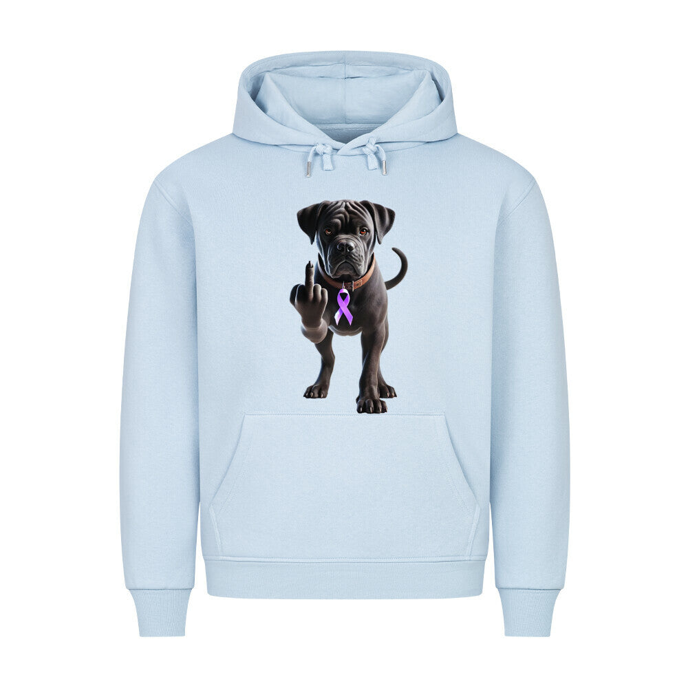 Premium Hoodie "Cane Corso - Fuck Cancer" Babyblau – hunde-shirt.de