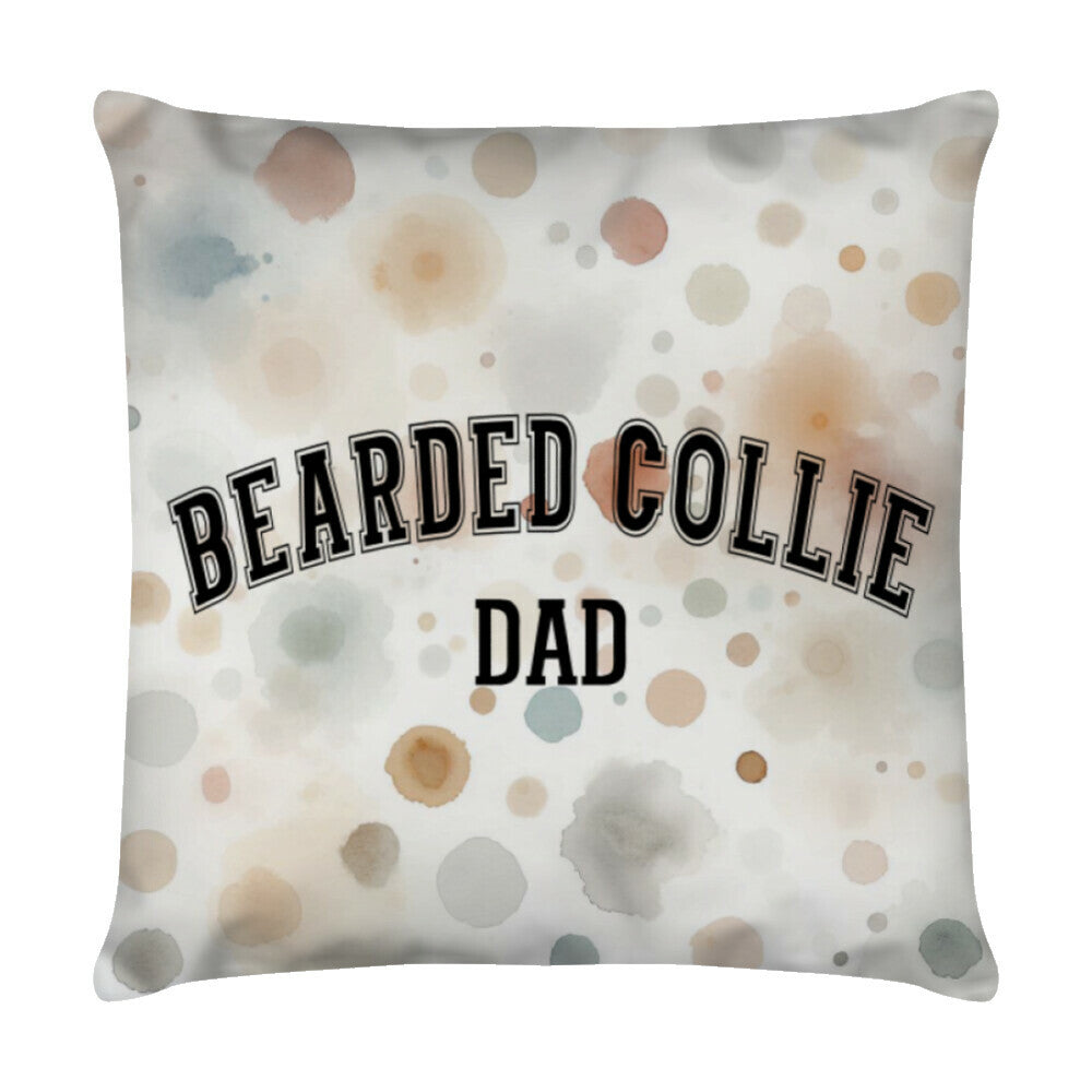Kissen "Bearded Collie - DAD" Weiß – hunde-shirt.de