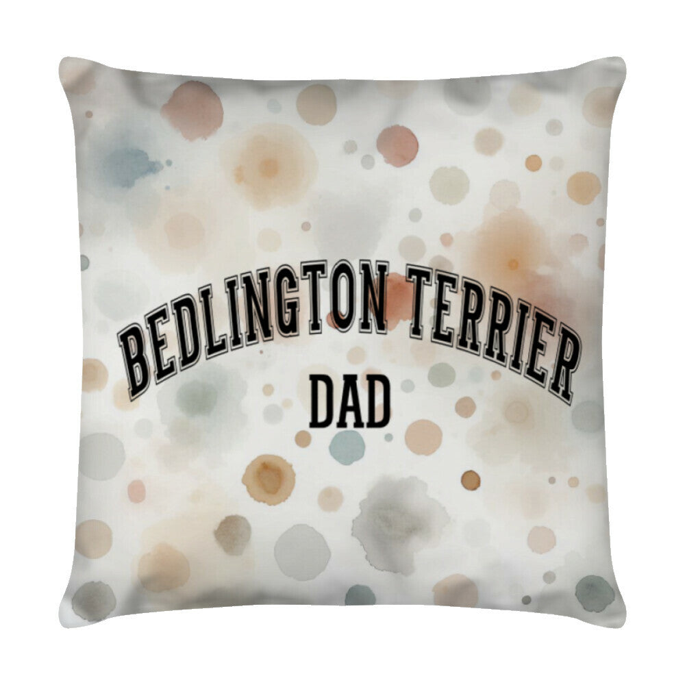 Kissen "Bedlington Terrier- DAD" Weiß – hunde-shirt.de