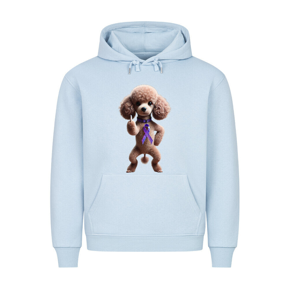 Premium Hoodie "Pudel - Fuck Cancer" Babyblau – hunde-shirt.de