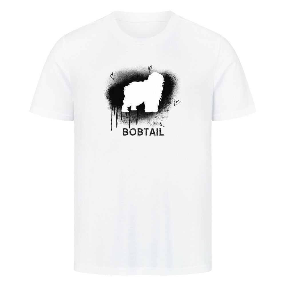 Premium T-Shirt "Bobtail - Brush" Weiß – hunde-shirt.de
