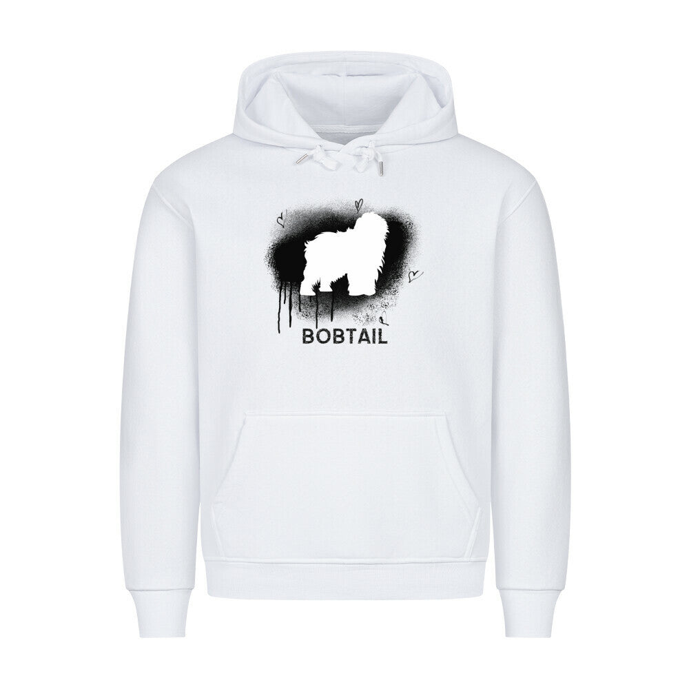 Premium Hoodie "Bobtail - Brush" Weiß – hunde-shirt.de